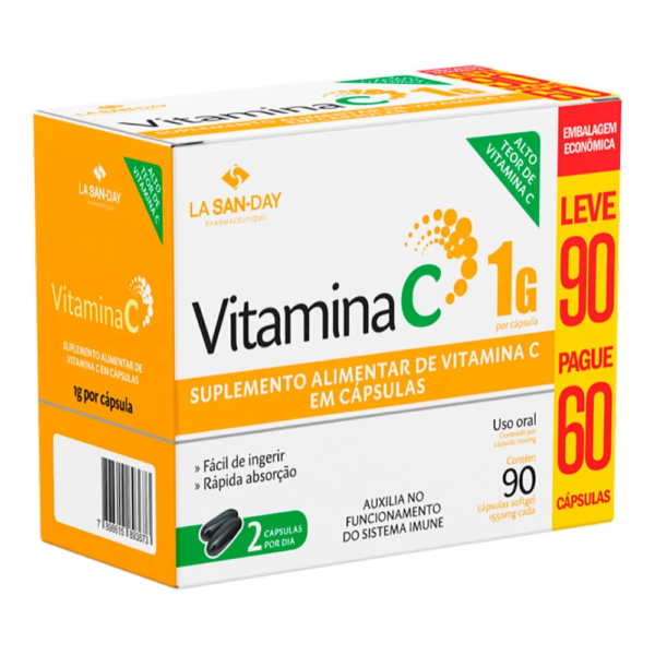 Vitamina C Lasanday 90 Capsulas 1gr