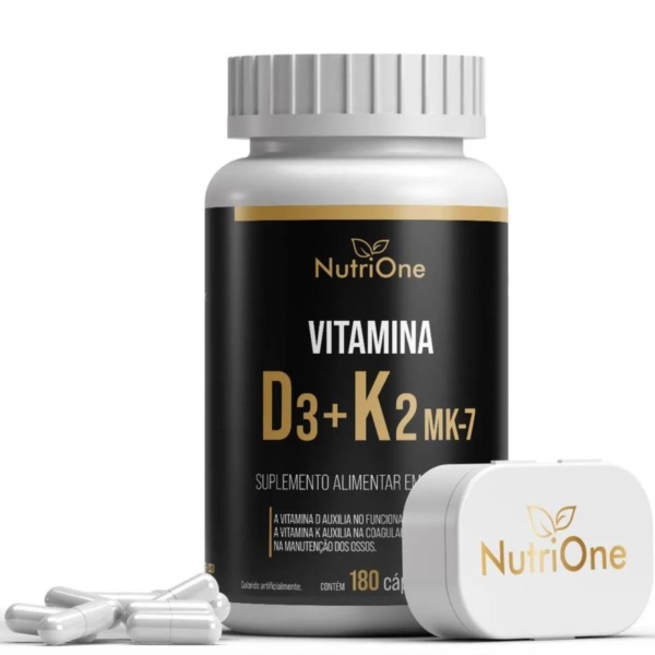 Vitamina D3 + K2 Mk7 Alta Concentração 180 Cáps – Nutrione