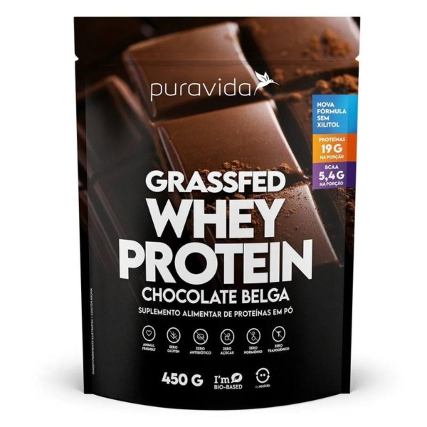 Whey Protein Grassfed Puravida Chocolate Belga 450g