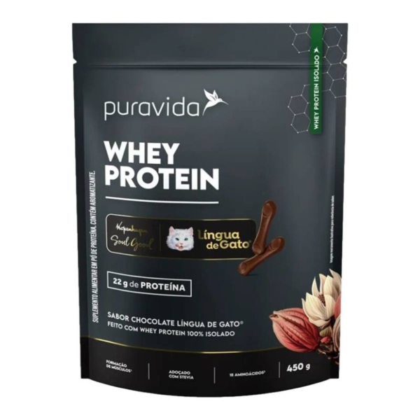 Whey Protein Puravida Língua de Gato Sachê 450g